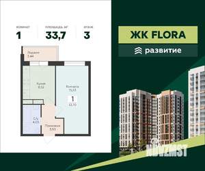 1-к квартира, вторичка, 34м2, 3/15 этаж