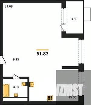 2-к квартира, вторичка, 62м2, 20/21 этаж
