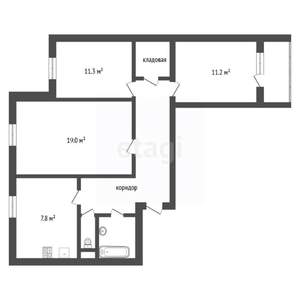3-к квартира, вторичка, 66м2, 8/9 этаж
