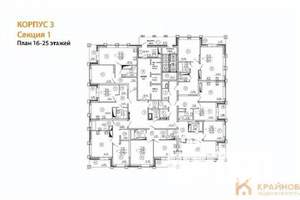 1-к квартира, строящийся дом, 42м2, 21/25 этаж