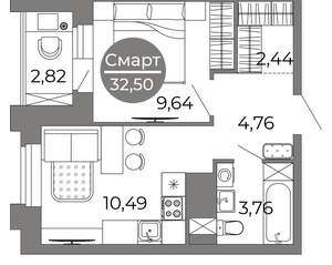 1-к квартира, вторичка, 33м2, 24/25 этаж