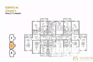 2-к квартира, сданный дом, 67м2, 11/17 этаж