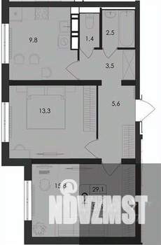 2-к квартира, вторичка, 52м2, 1/17 этаж