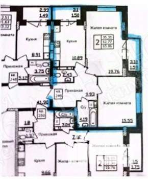 2-к квартира, вторичка, 66м2, 10/18 этаж