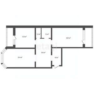2-к квартира, вторичка, 74м2, 2/22 этаж