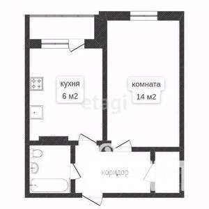 1-к квартира, вторичка, 30м2, 4/10 этаж