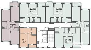 2-к квартира, строящийся дом, 63м2, 2/13 этаж