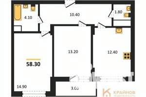 2-к квартира, вторичка, 58м2, 7/13 этаж