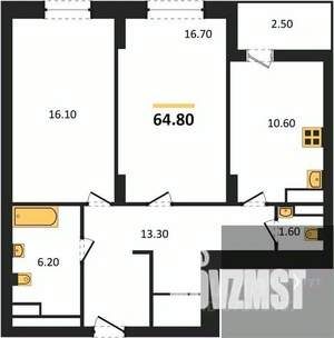 2-к квартира, вторичка, 65м2, 11/25 этаж