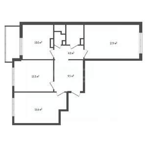 3-к квартира, вторичка, 76м2, 16/17 этаж