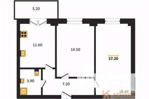 2-к квартира, вторичка, 57м2, 11/15 этаж