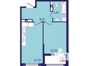 1-к квартира, вторичка, 49м2, 13/18 этаж
