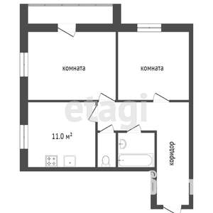 2-к квартира, вторичка, 53м2, 4/5 этаж
