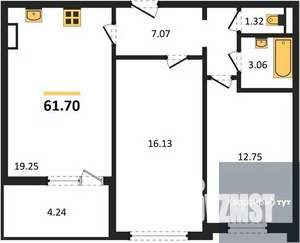 2-к квартира, вторичка, 63м2, 9/18 этаж