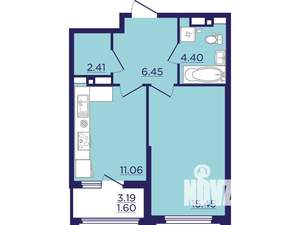 1-к квартира, вторичка, 41м2, 14/18 этаж