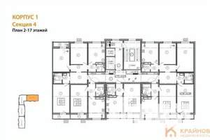 1-к квартира, вторичка, 42м2, 11/17 этаж
