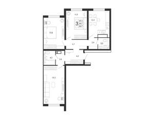 3-к квартира, вторичка, 85м2, 2/17 этаж