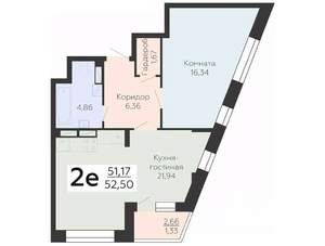 2-к квартира, вторичка, 53м2, 13/23 этаж