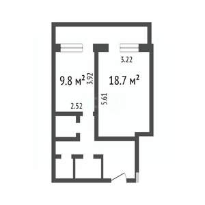 1-к квартира, вторичка, 45м2, 4/10 этаж
