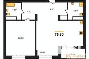 1-к квартира, вторичка, 76м2, 12/13 этаж