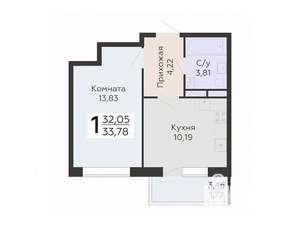 1-к квартира, вторичка, 34м2, 9/20 этаж