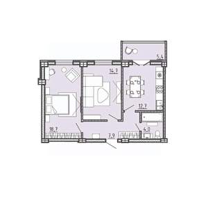 2-к квартира, вторичка, 60м2, 10/15 этаж