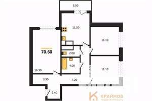 3-к квартира, вторичка, 71м2, 8/25 этаж