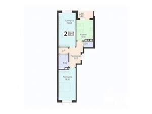 2-к квартира, вторичка, 68м2, 10/18 этаж