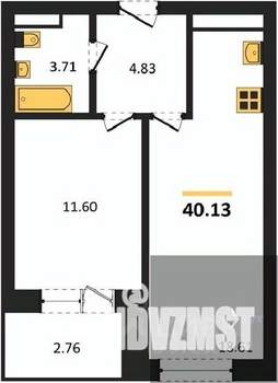 1-к квартира, вторичка, 40м2, 14/28 этаж