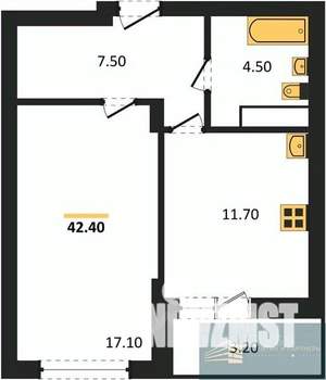 1-к квартира, вторичка, 42м2, 2/13 этаж