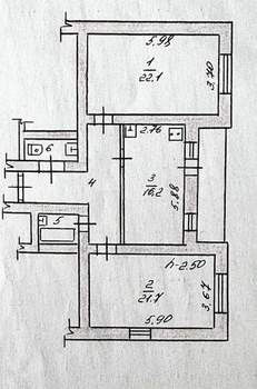 2-к квартира, вторичка, 78м2, 6/12 этаж