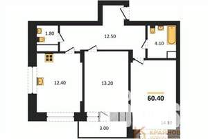 2-к квартира, вторичка, 60м2, 8/13 этаж
