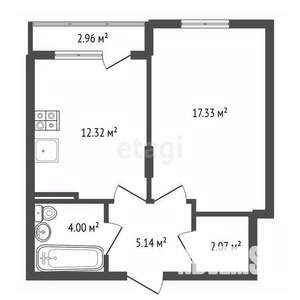1-к квартира, вторичка, 41м2, 11/23 этаж