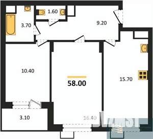 2-к квартира, вторичка, 58м2, 2/13 этаж