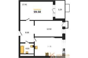 2-к квартира, вторичка, 60м2, 6/21 этаж
