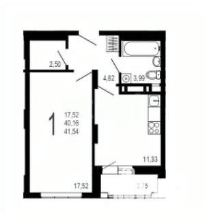 1-к квартира, вторичка, 42м2, 9/31 этаж