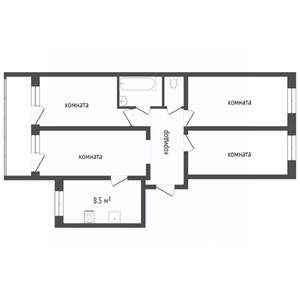 4-к квартира, вторичка, 77м2, 7/9 этаж