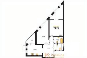 2-к квартира, вторичка, 75м2, 9/21 этаж