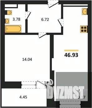 1-к квартира, вторичка, 47м2, 3/28 этаж