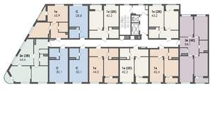 2-к квартира, строящийся дом, 65м2, 3/13 этаж