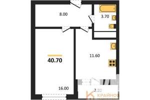 1-к квартира, вторичка, 41м2, 2/13 этаж
