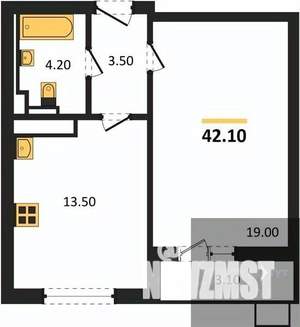 1-к квартира, вторичка, 42м2, 13/17 этаж