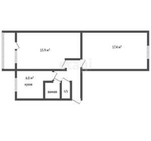 2-к квартира, вторичка, 48м2, 5/5 этаж