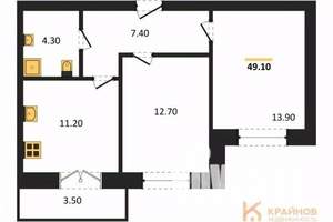 2-к квартира, вторичка, 49м2, 8/15 этаж