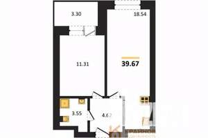 1-к квартира, вторичка, 40м2, 15/28 этаж