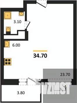 Студия квартира, вторичка, 35м2, 10/14 этаж