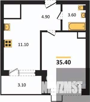 1-к квартира, вторичка, 35м2, 2/13 этаж