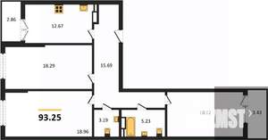 3-к квартира, вторичка, 97м2, 8/22 этаж