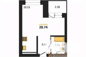 Студия квартира, вторичка, 29м2, 4/28 этаж