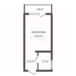 Студия квартира, вторичка, 17м2, 18/22 этаж